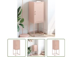 vidaXL Rozenkleurige Kast - Hoge Kast - Hoge kast 36x39x107 cm staal roze - Staalkast - Opbergkast - Industrieel Design