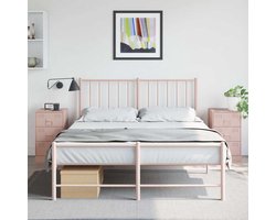 vidaXL Rozenkleurige Nachtkastjes - Nachtkastjes - Nachtkastjes 2 st 34,5x39x62 cm staal roze - Staal Nachtkastjes - Vintage Nachtkastjes - Moderne Nachtkastjes