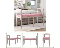 vidaXL Rozerood Bankje - Fluweel Bankje - Bankje 110x40x70 cm fluweel roze - Salontafel - Sierlijk Bankje - Stoere Bankjes