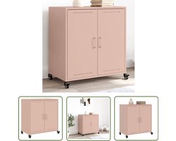 vidaXL Rozerood - Dressoir - Dressoir 68x39x72 cm staal roze - Staaldraad - Vintage - Industrieel