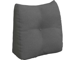 vidaXL - Rugkussen - Donkergrijs - 45 - x - 24 - x - 50 - cm - Stof