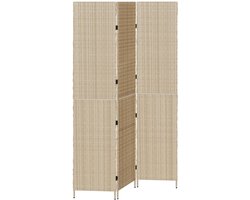 vidaXL - Ruimteverdeler - 3 - Panels - Vouwbaar - Beige - 146x200 - cm - Poly - Riet