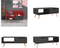 vidaXL - Salontafel - 100x49,5x43 - cm - bewerkt - hout - grijs