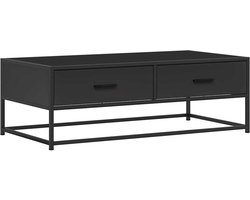 vidaXL - Salontafel - 100x50x35 - cm - bewerkt - hout - en - metaal - zwart
