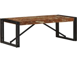 vidaXL - Salontafel - 100x50x35 - cm - massief - gerecycled - hout - meerkleurig