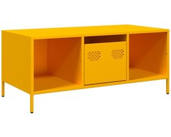 vidaXL - Salontafel - 101,5x50x43,5 - cm - koudgewalst - staal - mosterdgeel