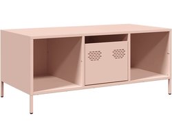 vidaXL Salontafel 101,5x50x43,5 cm koudgewalst staal roze - Salontafel - Salontafels - Bijzettafel - Banktafel