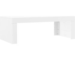 vidaXL - Salontafel - 102x50x36 - cm - bewerkt - hout - hoogglans - wit