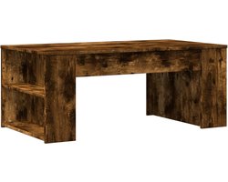 vidaXL - Salontafel - 102x55x42 - cm - bewerkt - hout - gerookt - eikenkleurig