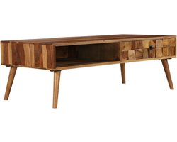 vidaXL - Salontafel - 110x50x37 - cm - acaciahout - met - honing - afwerking