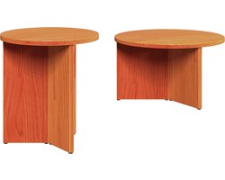vidaXL - Salontafel - 2 - pcs - Wasbruin - 49 - x - 49 - x - 28 - cm - Massief - grenenhout