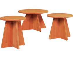 vidaXL - Salontafel - 3 - pcs - Wasbruin