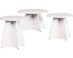 vidaXL - Salontafel - 3 - pcs - Wit