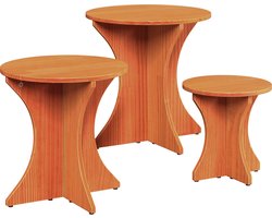 vidaXL - Salontafel - 3 - st - Wasbruin - 46 - x - 46 - x - 47 - cm