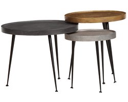 vidaXL - Salontafel - 3 - stuks - Multicolor - Engineered - Wood