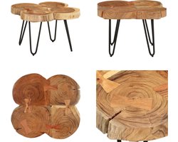 vidaXL Salontafel 36 cm 4 boomstammen massief acaciahout - Salontafel - Salontafels - Bijzettafel - Banktafel
