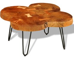vidaXL - Salontafel - 4 - boomstammen - 35 - cm - massief - acaciahout