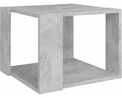 vidaXL - Salontafel - 40x40x30 - cm - bewerkt - hout - betongrijs