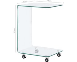 vidaXL - Salontafel - 45x40x63 - cm - gehard - glas