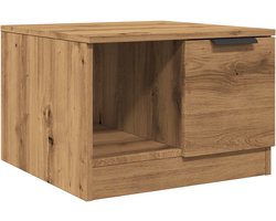 vidaXL Salontafel 50x50x36 cm - Artisanaal Eiken Salontafel - Houten Salontafel - Eiken Salontafel - Multifunctionele Salontafel - Opbergruimte - Tv Tafeltje - Living Room Furniture - Meubels - Design Meubels - Stoffering