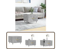vidaXL Salontafel - 50x50x40 cm - Bewerkt Hout - Betongrijs Salontafel - Bijzettafel - Houten Salontafel - Beton Grijze Salontafel - Moderne Salontafel