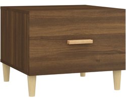 vidaXL - Salontafel - 50x50x40 - cm - bewerkt - hout - bruin - eikenkleur