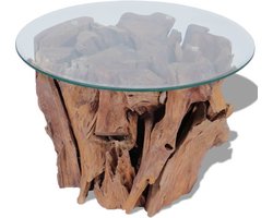 vidaXL - Salontafel - 60 - cm - massief - teak - drijfhout