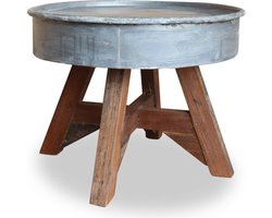 vidaXL - Salontafel - 60x45 - cm - gemengd - gerecycled - hout - zilver