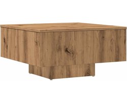 vidaXL Salontafel 60x60 cm Artisanaal Eikenhout Salontafel - Houten Salontafel - Bijzettafel - Eiken Salontafel - Living Room Furniture