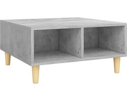 vidaXL Salontafel - 60x60x30 cm - Beton grijs - Hout Scandinavisch Design - Bijzettafel - Salontafel - Tweede Zitplaats - Opbergruimte