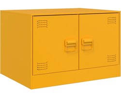 vidaXL - Salontafel - 67x50x44 - cm - staal - geel