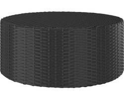 vidaXL - Salontafel - 68x68x30 - cm - poly - rattan - zwart