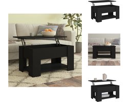 vidaXL - Salontafel - 79x49x41 - cm - bewerkt - hout - zwart