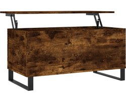 vidaXL - Salontafel - 90x44,5x45 - cm - bewerkt - hout - gerookt - eikenkleurig