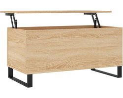 vidaXL - Salontafel - 90x44,5x45 - cm - bewerkt - hout - sonoma - eikenkleurig