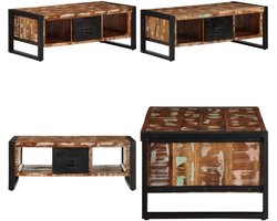 vidaXL Salontafel 90x50x36 cm massief gerecycled hout meerkleurig - Salontafel - Salontafels - Bijzettafel - Banktafel