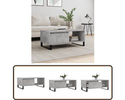vidaXL Salontafel - 90x50x36,5 cm - Betongrijs - Hout Salontafel - Bijzettafel - Houten Salontafel - Beton Grijze Salontafel - Salontafel Met Lade