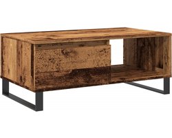 vidaXL - Salontafel - 90x50x36,5 - cm - bewerkt - hout - oud - houtkleurig