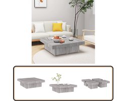 vidaXL Salontafel 90x90 cm - Grijs Sonoma Eiken Salontafel - Bijzettafel - Houten Salontafel - Grijze Salontafel - Klassiek Ontwerp