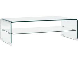 vidaXL - Salontafel - 98x45x31 - cm - gehard - glas - transparant