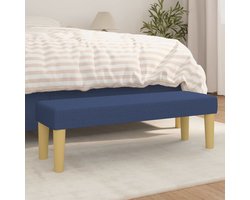 vidaXL Salontafel - Bankje - Bankje 100x30x30 cm stof blauw - Stoel - Decoratie - Livingroom