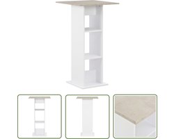 vidaXL Salontafel - Bartafel - Bartafel 60x60x110 cm wit en betonkleurig - Eethoek - Compact Design - Modern Interieur