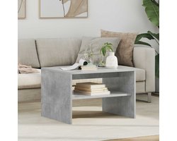 vidaXL - Salontafel - Beton - Grijs - 60 - x - 50 - x - 40 - cm - Bewerkt - hout
