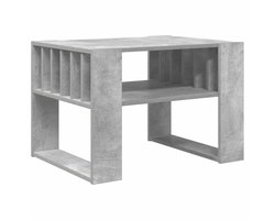 vidaXL - Salontafel - Beton - Grijs - 66 - x - 49,5 - x - 45 - cm - Bewerkt - hout