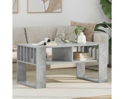 vidaXL - Salontafel - Beton - Grijs - 92 - x - 49,5 - x - 45 - cm - Bewerkt - hout