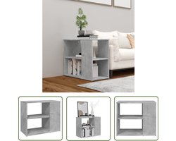 vidaXL Salontafel - Bijzetkast - Bijzetkast 60x30x50 cm bewerkt hout betongrijs - Tv Tafel - Houten Kast - Grijze Kast