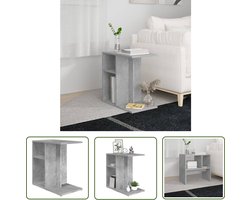 vidaXL Salontafel - Bijzettafel - Bijzettafel 50x30x50 cm bewerkt hout betongrijs - Tweedehands Tafellamp - Houten Tafel - Grijze Tafel