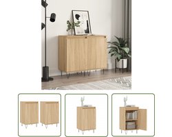 vidaXL Salontafel - Dressoirs - Dressoirs 2 st 40x35x70 cm bewerkt hout sonoma eikenkleurig - Tv Meubel - Houten Dressoir - Vintage Dressoir