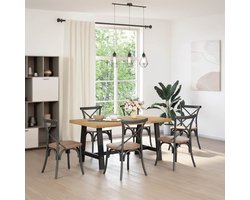 vidaXL Salontafel - Eetkamerstoel - Eettafel NOAIN A-vormige poten 160x90x75 cm massief hout - Dining Table - Keukenset - Tuintafel