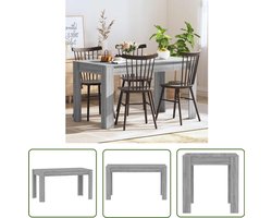 vidaXL Salontafel - Eetkamertafel - Eettafel 140x74,5x76 cm bewerkt hout grijs sonoma eikenkleurig - Houten Tafel - Grijze Tafel - Sonomaplank